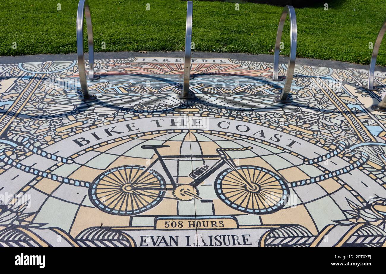 Fahrradstand im Lakewood Park in Lakewood, Ohio Stockfoto
