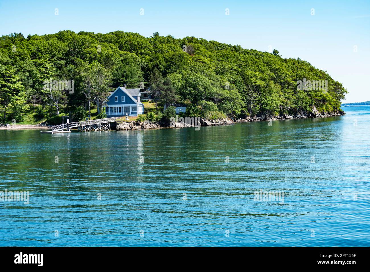 Blick auf Portland Harbor, Casco Bay, in Maine, USA Stockfoto