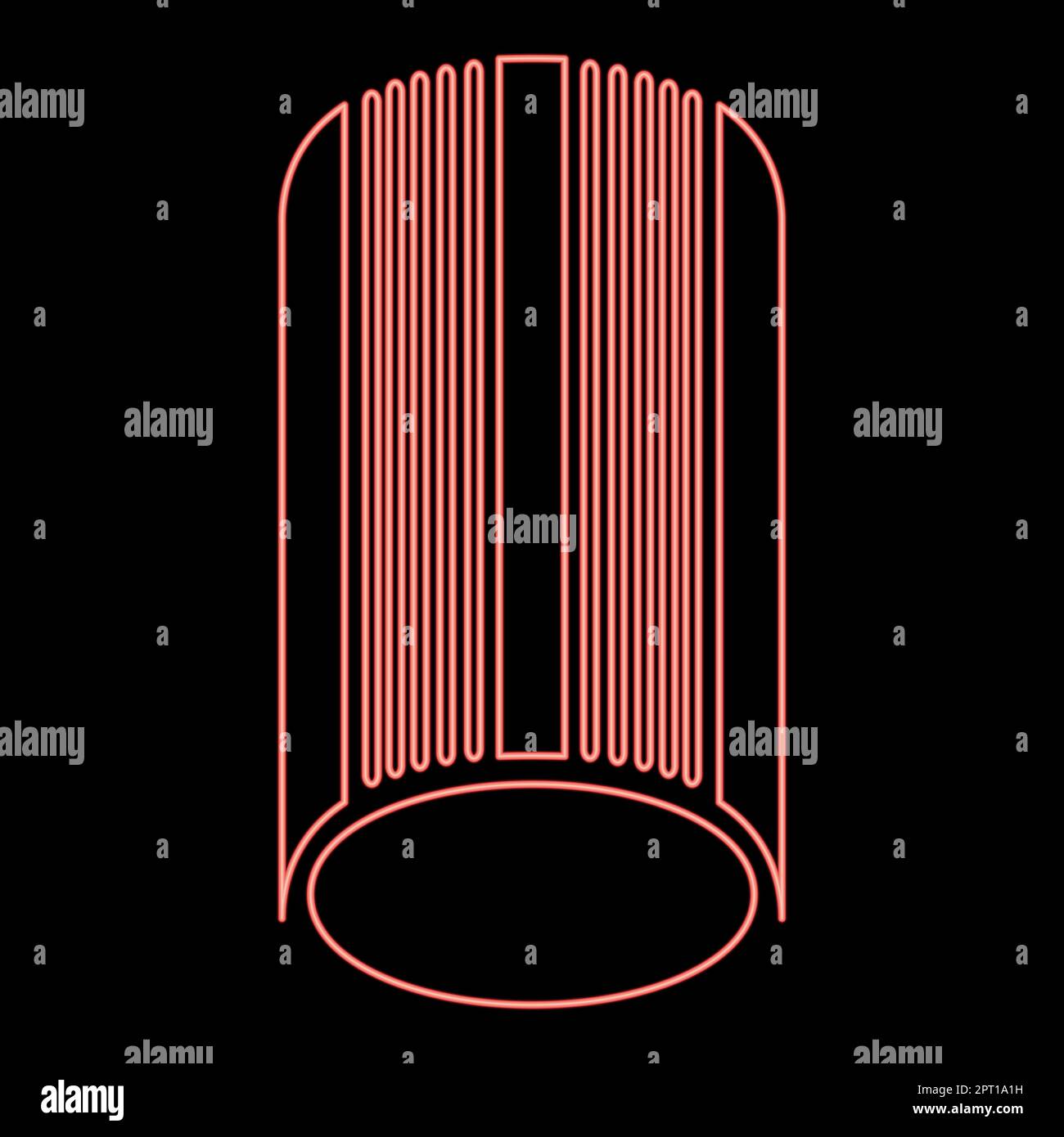 Neon-Solarium-Rot-Farbvektor-Illustration flacher Bildstil Stock Vektor