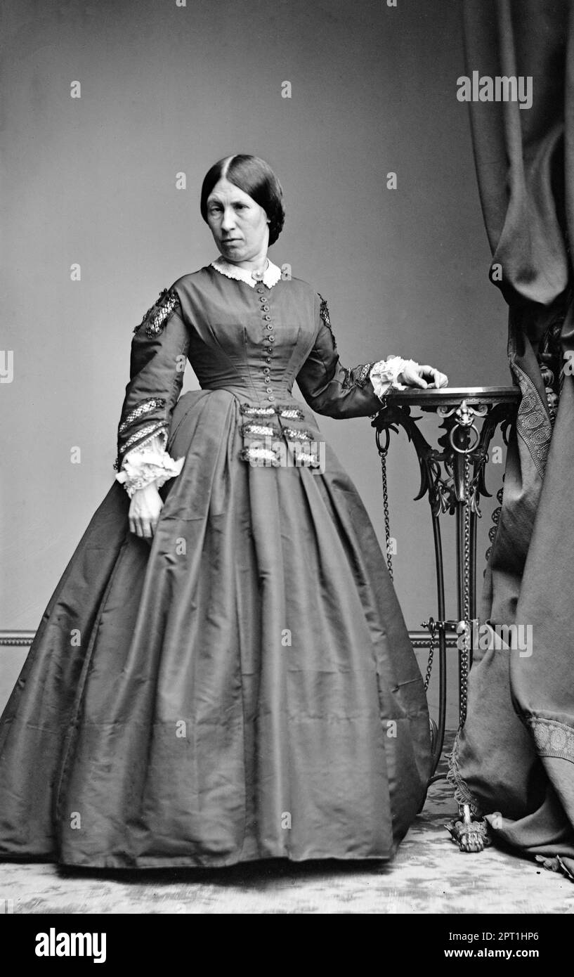 Julia Grant (Julia Dent Grant) Portrait der Ehefrau des US-Präsidenten Ulysses Grant, Julia Boggs Grant (geborene Dent: 1826-1902), von Mathew Brady Studio, c. 1864 Stockfoto