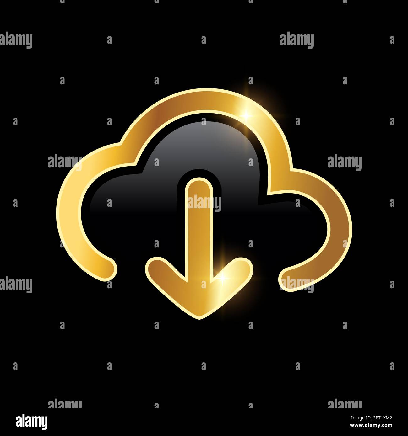 Golden Download Cloud Vector-Symbol Stock Vektor
