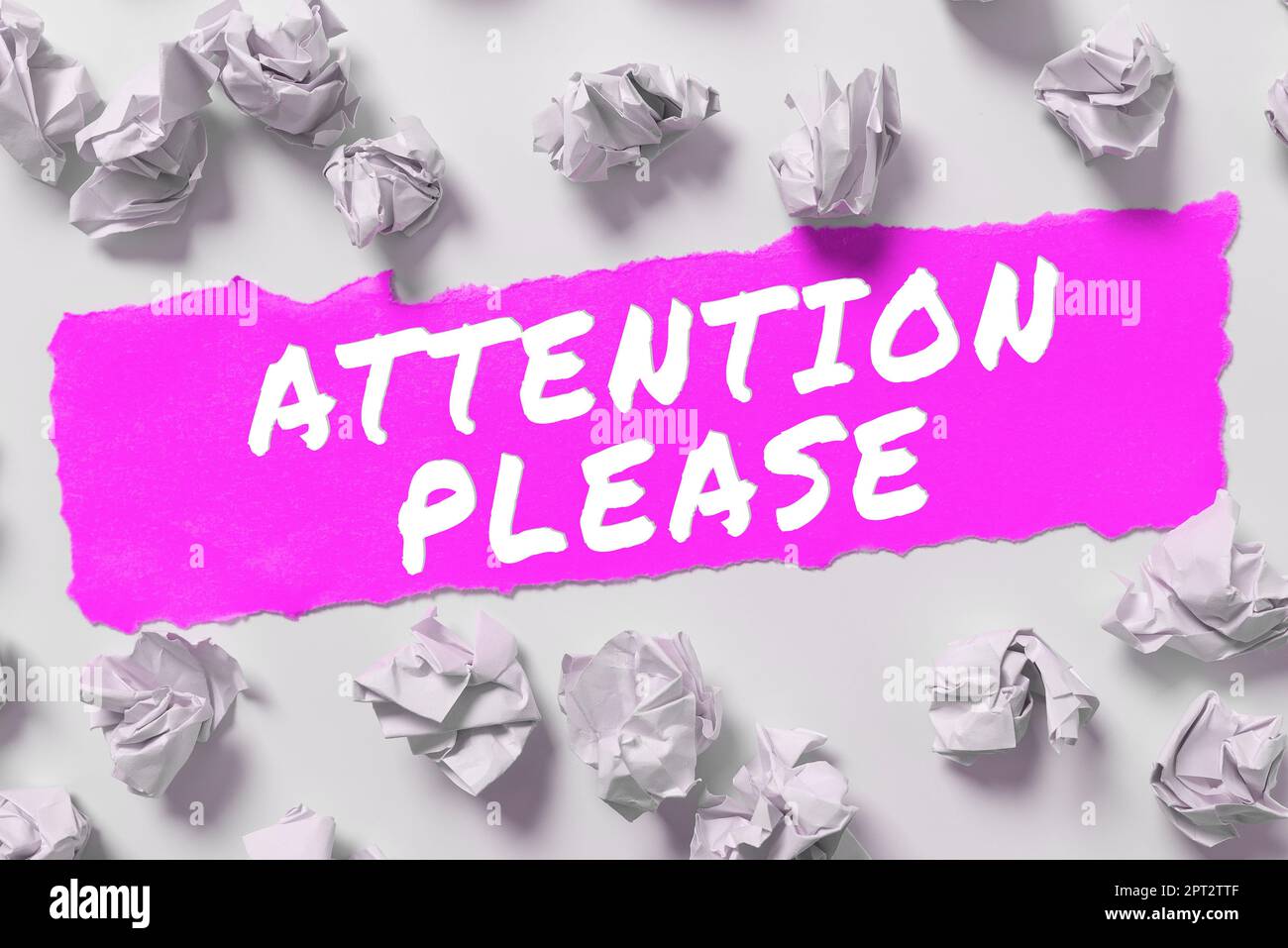 Hand schreiben Zeichen Achtung Bitte, Wort geschrieben auf informelle ein Vorteil oder etwas extra wie Geld Abstrakt Dry River, Opening Vorhänge concep Stockfoto