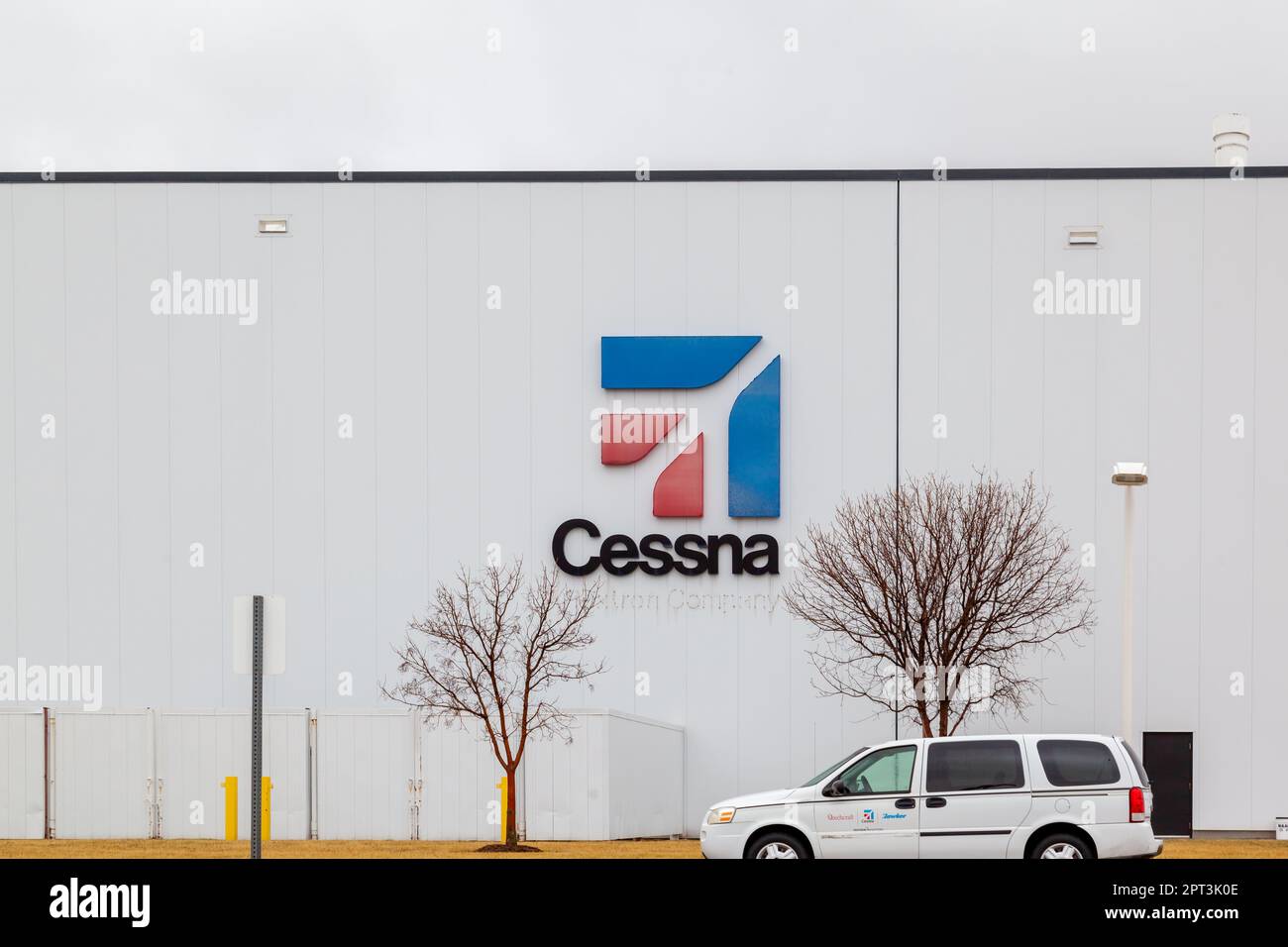 Cessna und Beechcraft Service Center Gebäude in Wichita, Kansas, USA. Stockfoto