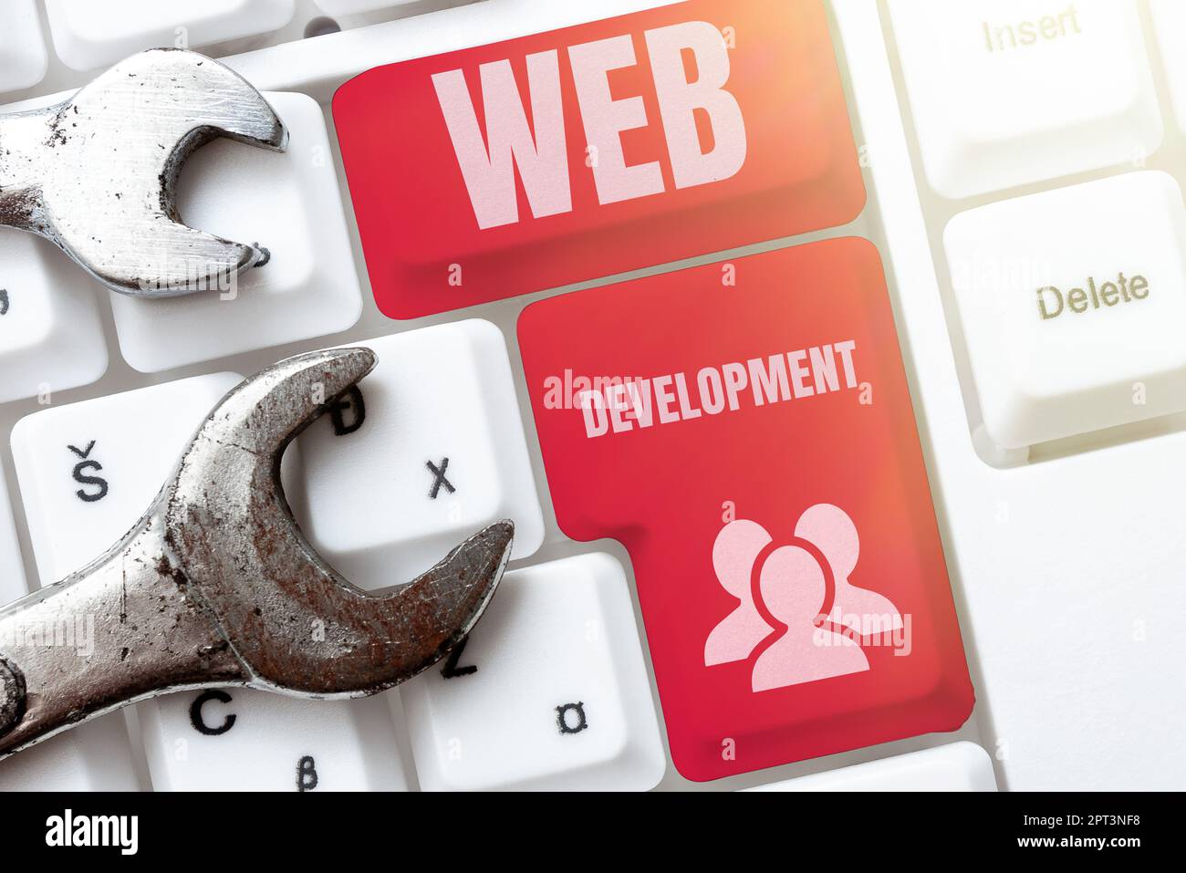 Konzeptionelle Bildunterschrift Web Development, Konzept Bedeutung Arbeit an der Entwicklung einer Website für das Internet Bearbeitung und Neueingabe Bericht Rechtschreibfehler Stockfoto