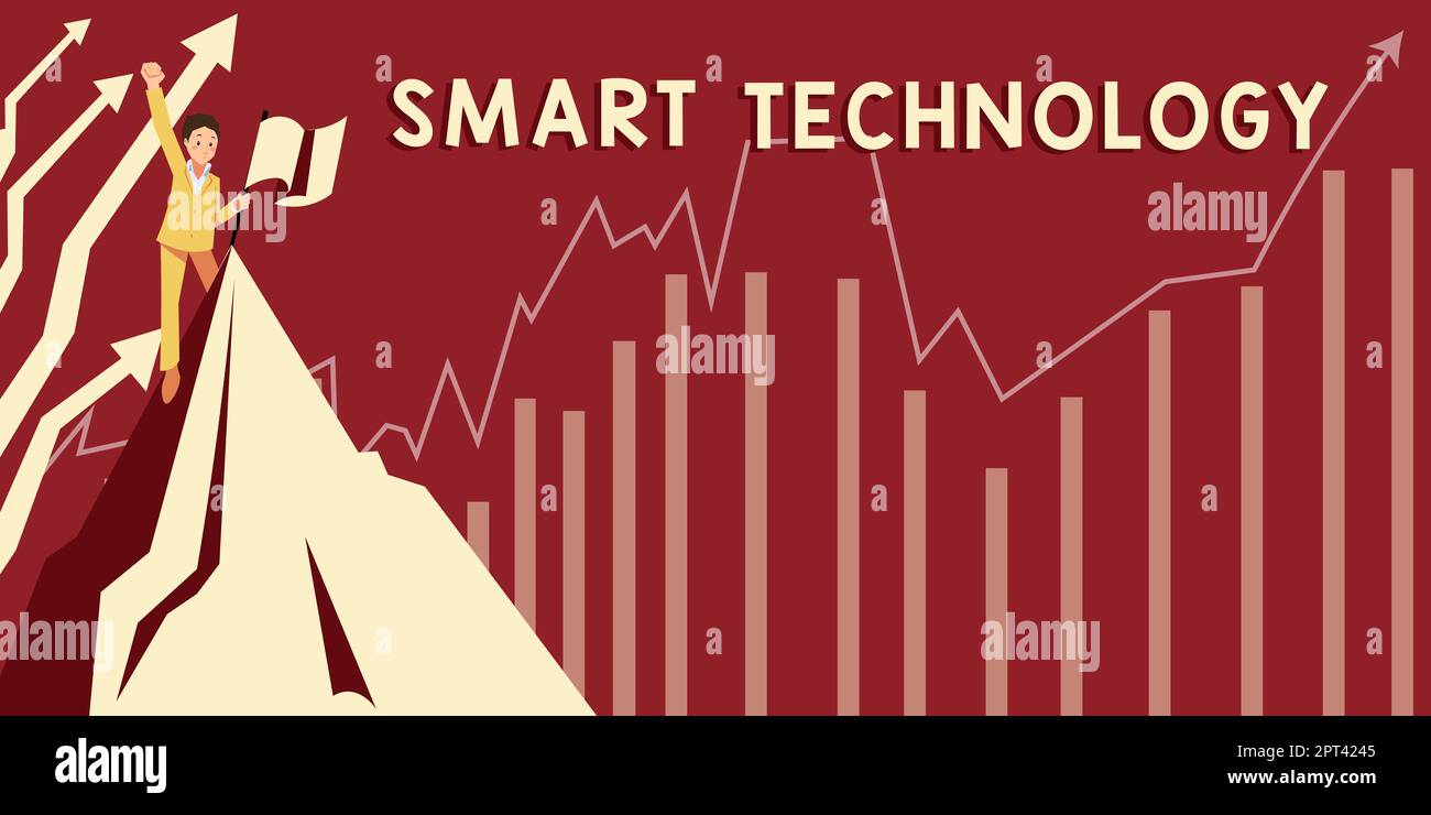Konzeptunterschrift Smart Technology, Geschäftsidee zum Schutz und zur Vermeidung von Fehlern in Festplatten Stockfoto