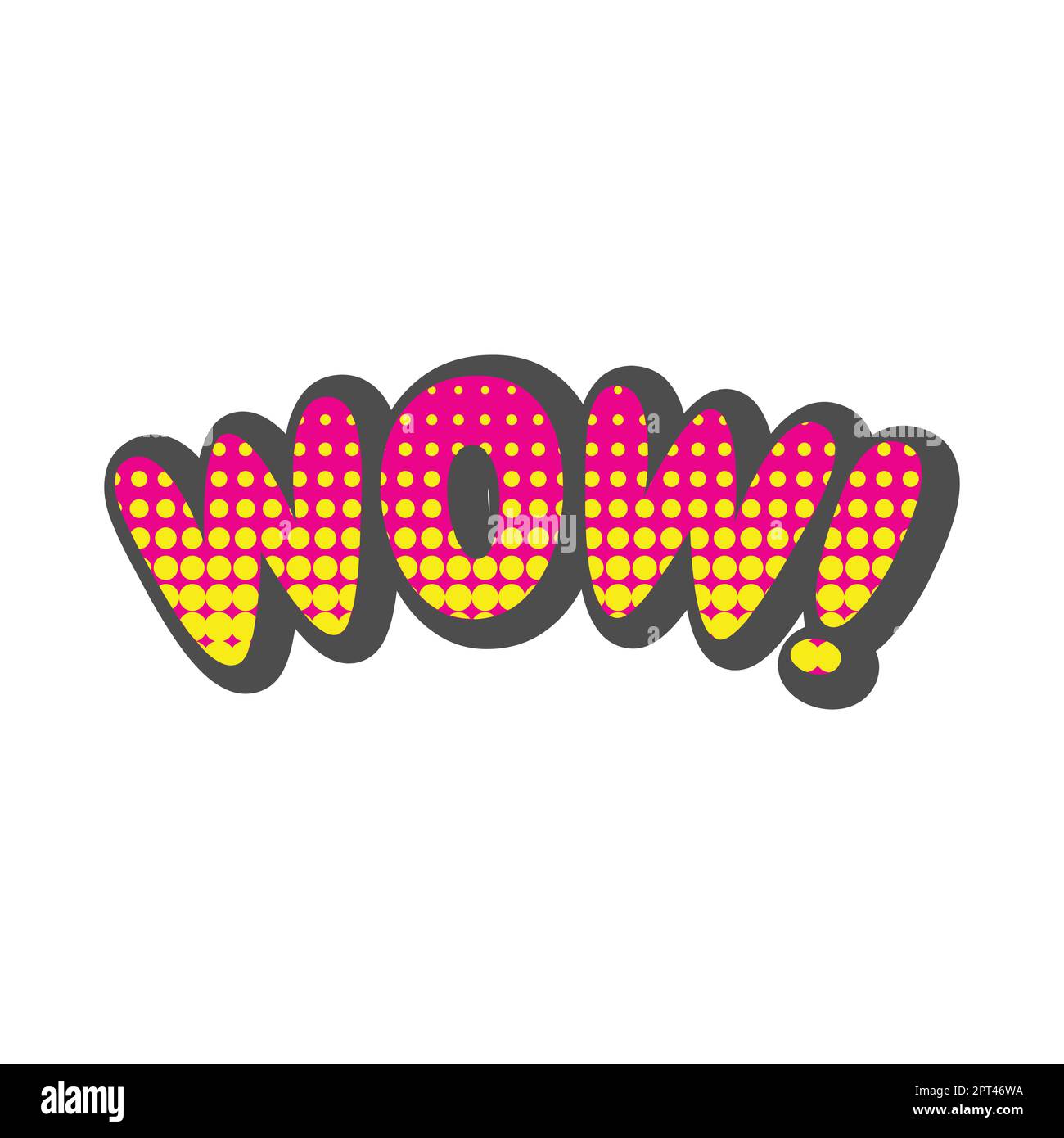 Wow! 3D Buchstaben mit Halbtonvektor Stock Vektor