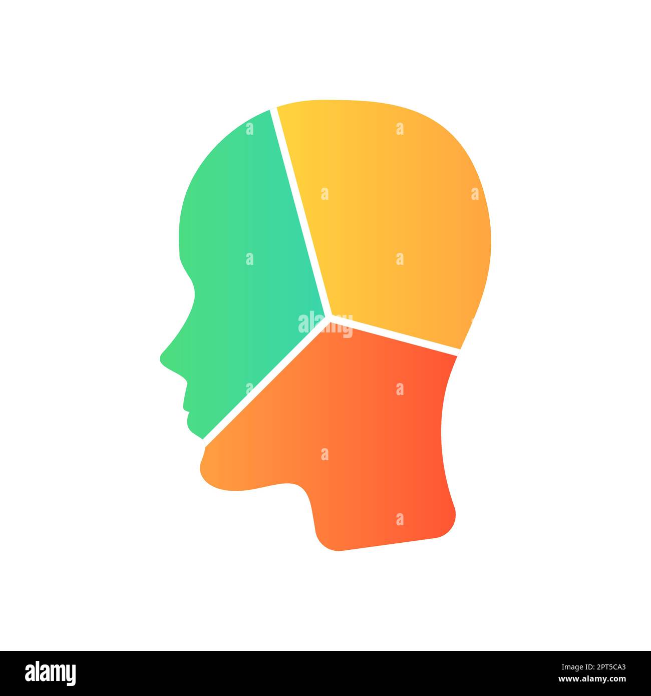 Menschlicher Kopf mit farbenfrohem Sektor-Vektor-Designelement Stock Vektor