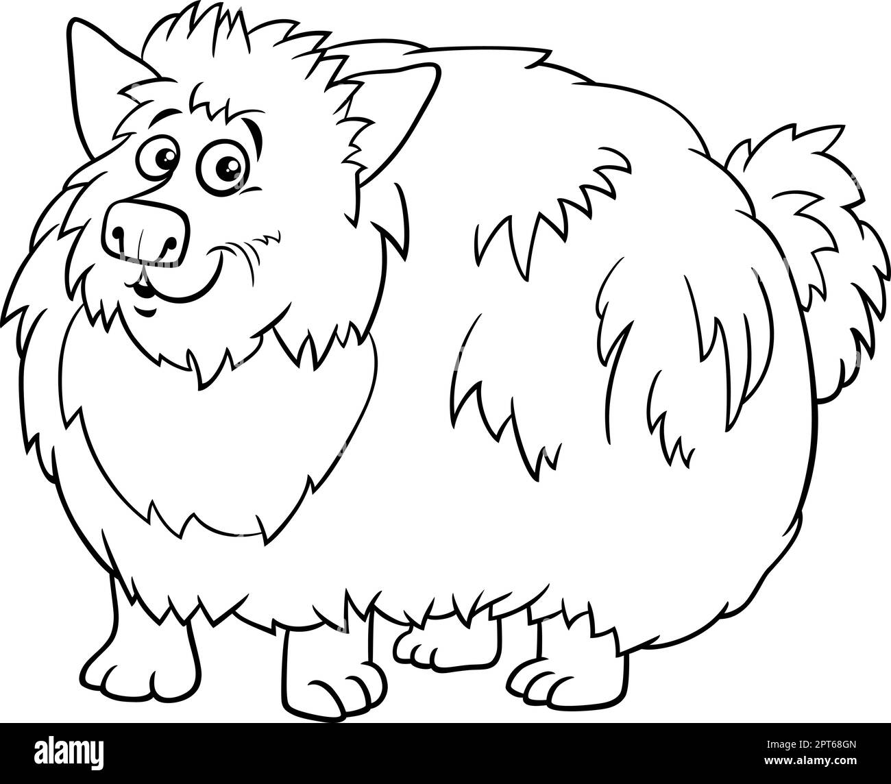 Zeichentrickfilm-Shaggy-Hund Tierfigur-Malseite Stock Vektor