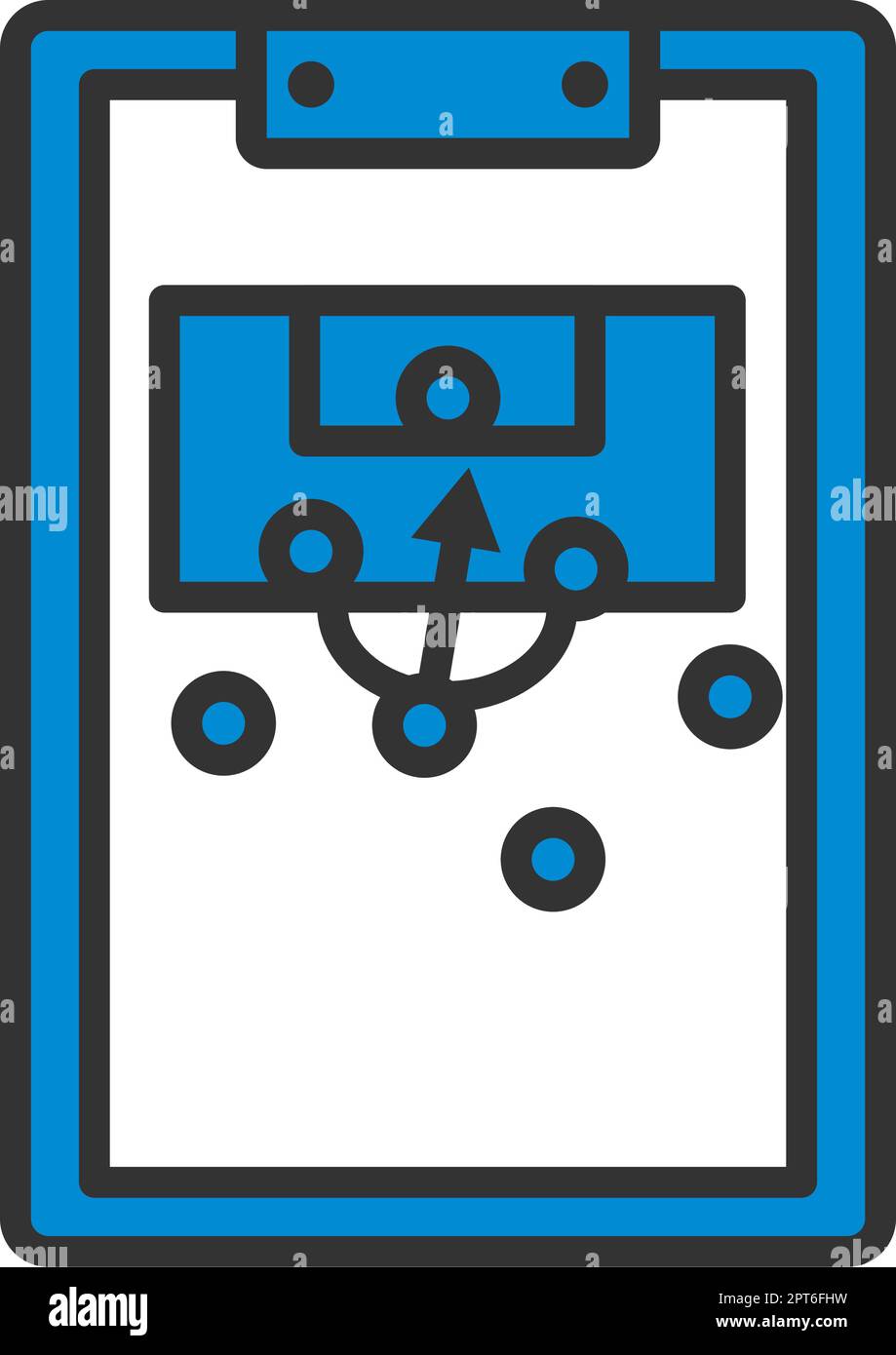 Symbol Des Fußball-Coach Tablet Mit Spielplan Stock Vektor