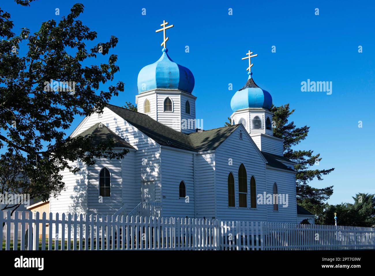 Holy Resurrection Russian Orthodox Church, Kodiak Island, Alaska, USA Stockfoto