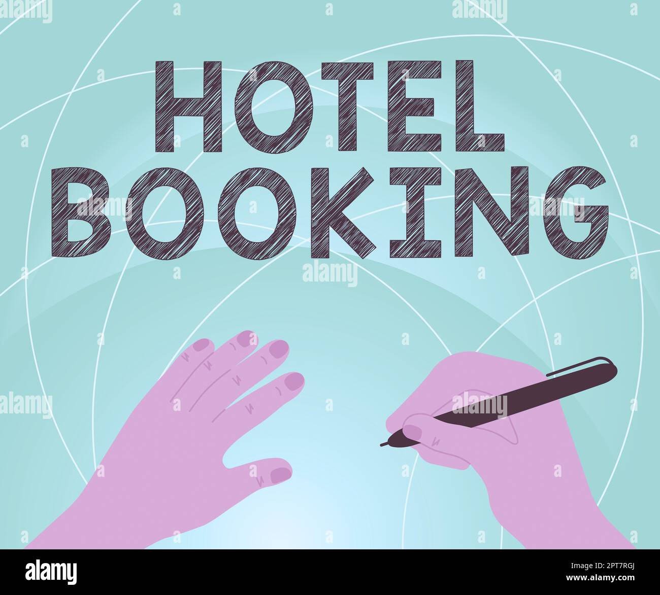 Konzeptionelle Darstellung Hotelbuchung, Geschäftsidee Online-Reservierung Presidential Suite De Luxe Hospitality Stockfoto