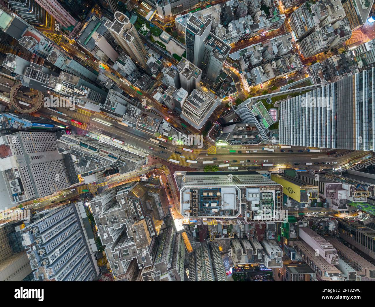 Causeway Bay, Hong Kong 11. Dezember 2021: Blick von oben auf Hong Kong City Stockfoto