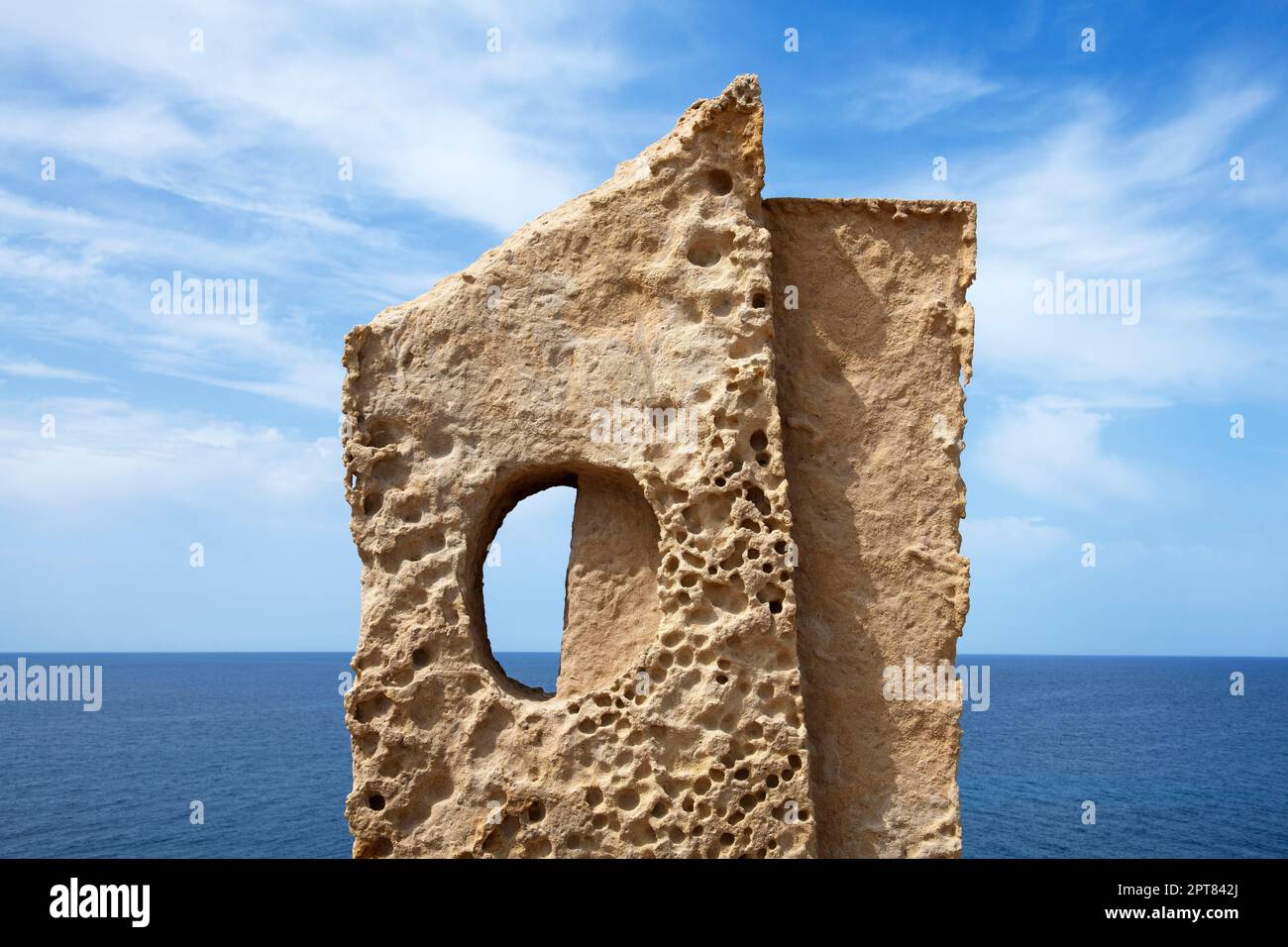 Steinskulptur vor der Küste, San Marina de Leuca, Provinz Lecce, Salento, Apulien, Italien Stockfoto