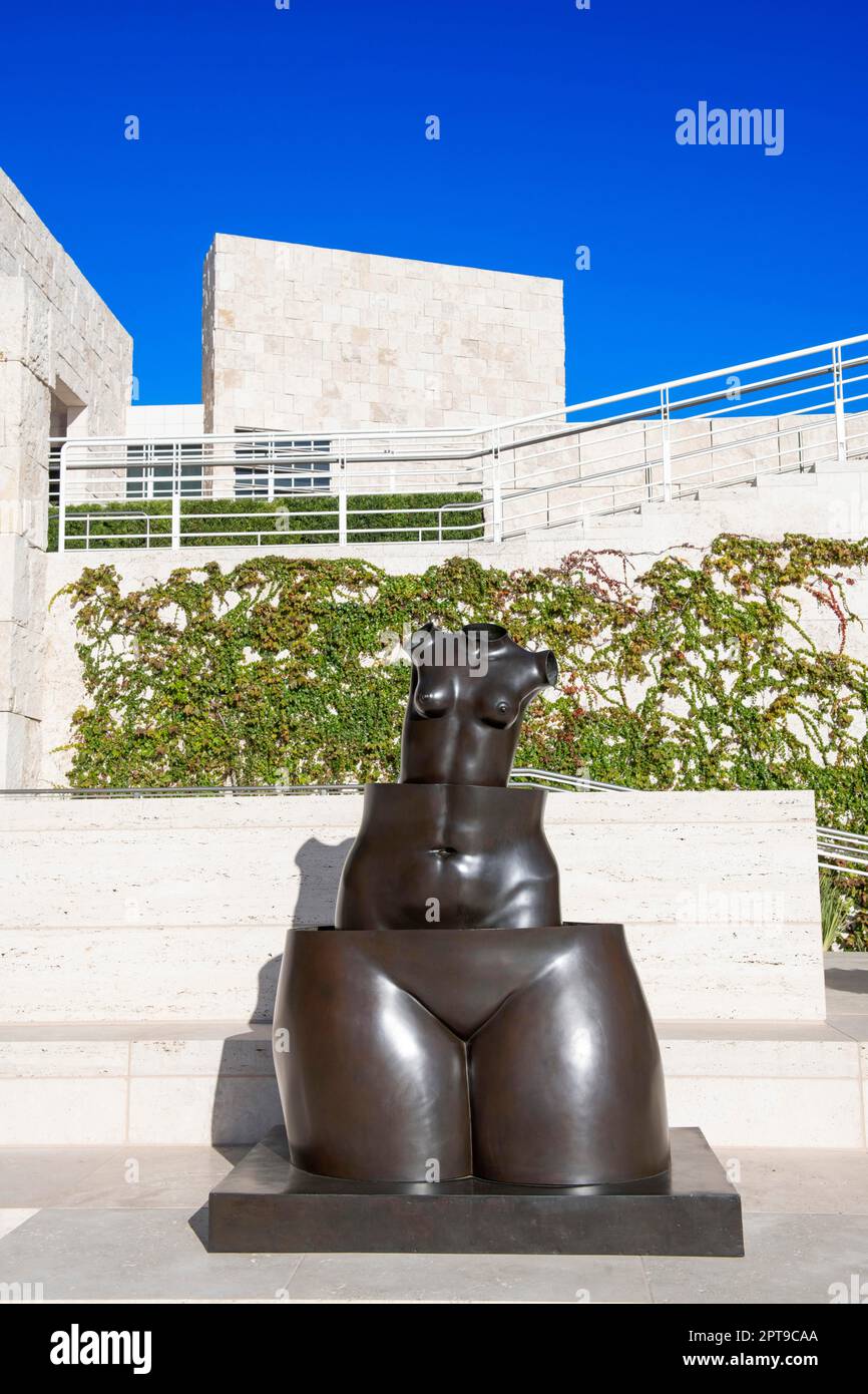 Bronzeskulptur, La Folie des Grandeurs, Rene Margritte, Getty Center, J. Paul Getty Museum, Brentwood, Los Angeles, Kalifornien, USA Stockfoto