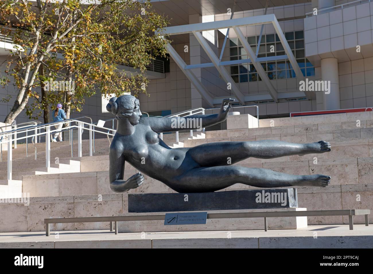 Bronzeskulptur, L'Air, Aristide Maillol, Getty Center, J. Paul Getty Museum, Brentwood, Los Angeles, Kalifornien, USA Stockfoto