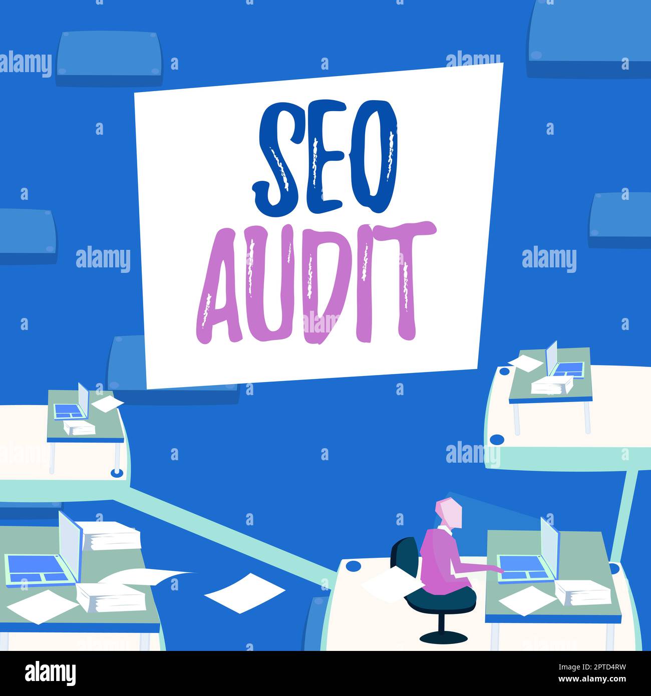 Handschrift Text Seo Audit, Business Idea Search Engine Optimization Validieren und Verifizieren Prozess Stockfoto