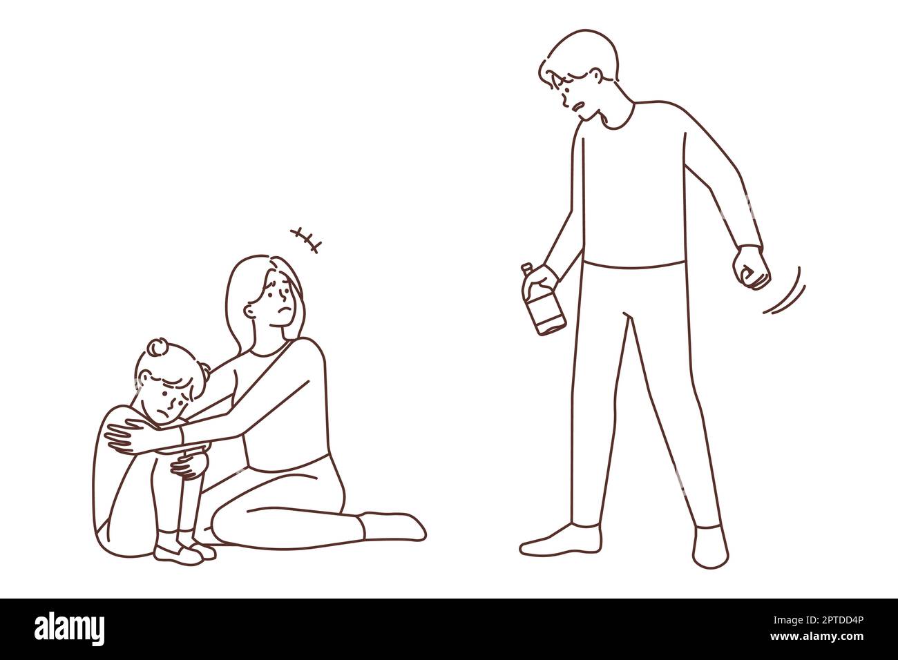 Ein müder junger Mann sitzt am Schreibtisch und arbeitet an einem Computer und hat Rückenschmerzen. Ein erschöpfter Kerl, der sein Notebook benutzt, hat Probleme mit Schmerzen in sitzender Position. Vektor krank Stockfoto