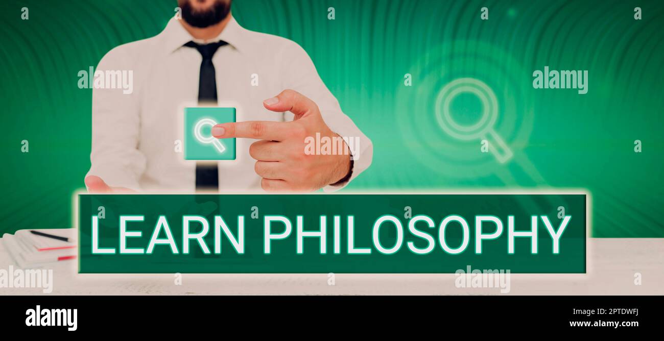 Text zeigt Inspiration Philosophie, Geschäftsidee Lernen Sie fundierte Methoden der Forschung und Analyse zu entwickeln Stockfoto