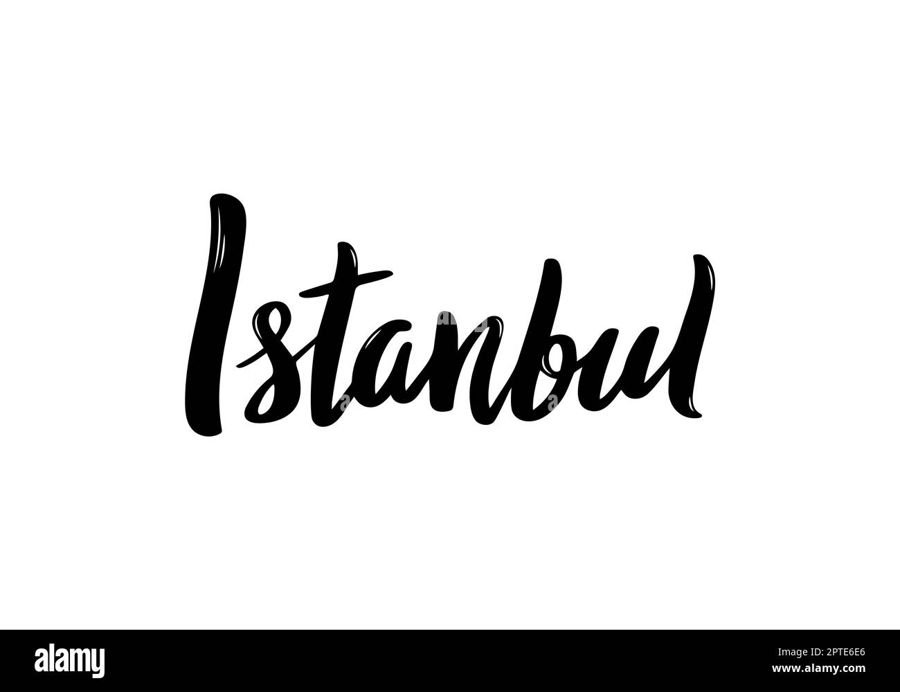 Istanbul-Schriftzug. Handgeschriebener Stadtname. Vektordesignvorlage. Stockfoto