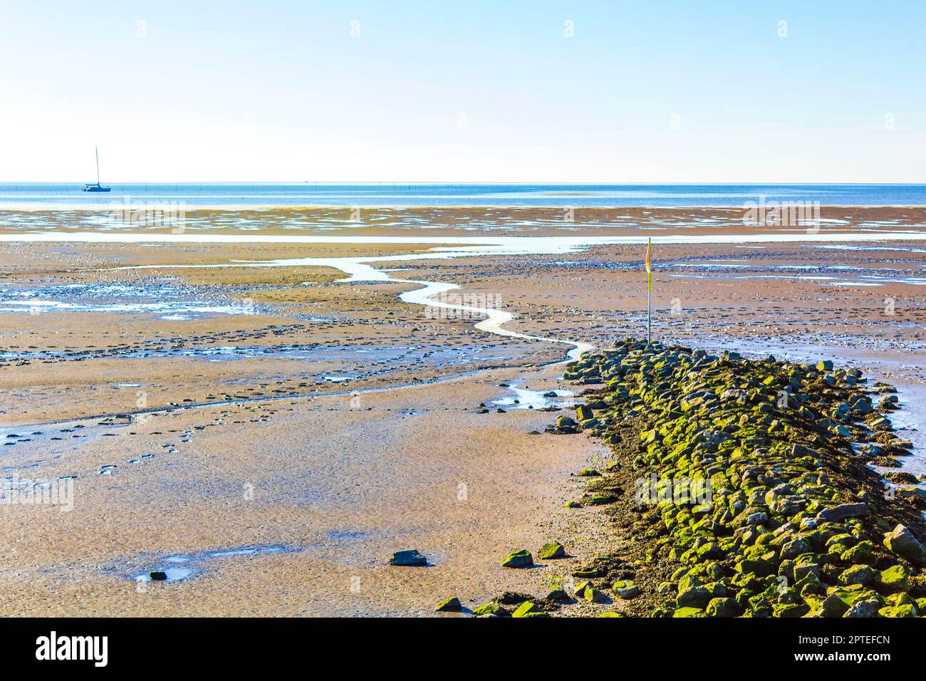 Wunderschöne Küste wattenmeer-Wattflächen und Wattflächen 
