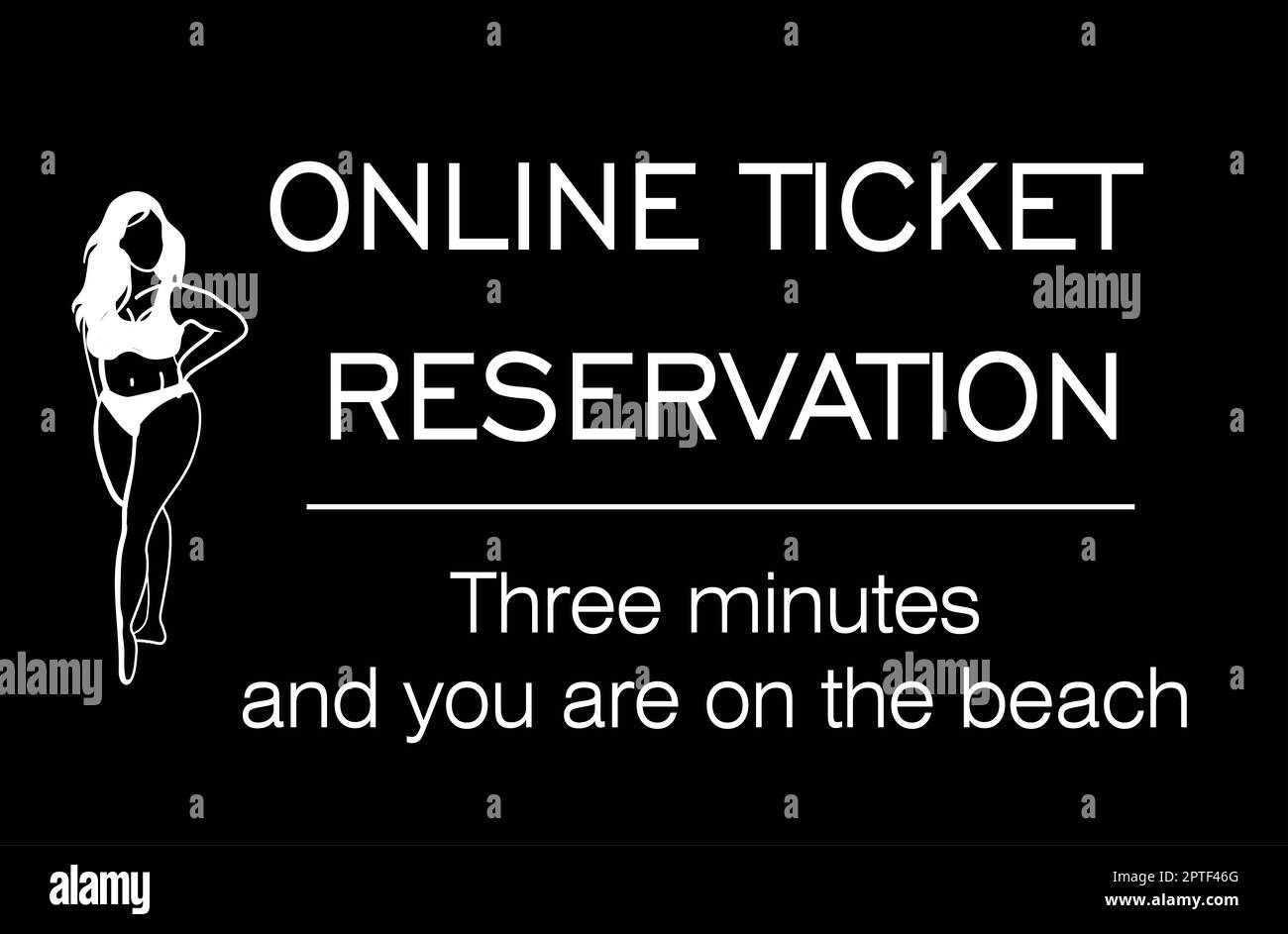 Tickets online buchen und kaufen. ONLINE-SERVICE FÜR TOURISTEN. Reise. Schwarze Frau im Badeanzug Stockfoto