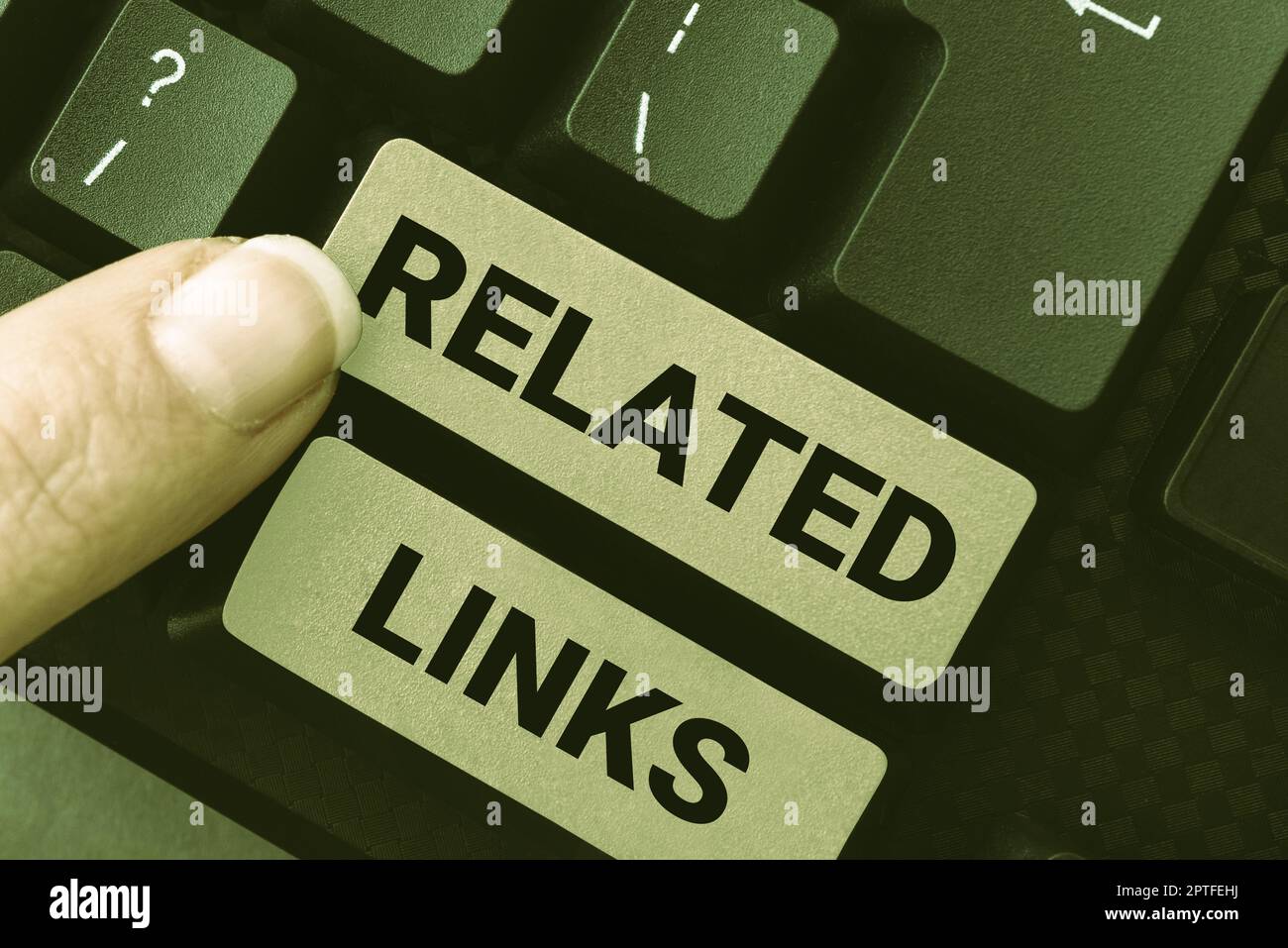 Schreiben Anzeigen von Text Verwandte Links, Geschäftsansatz Website innerhalb einer Webseite Querverweise Hotlinks Hyperlinks Stockfoto