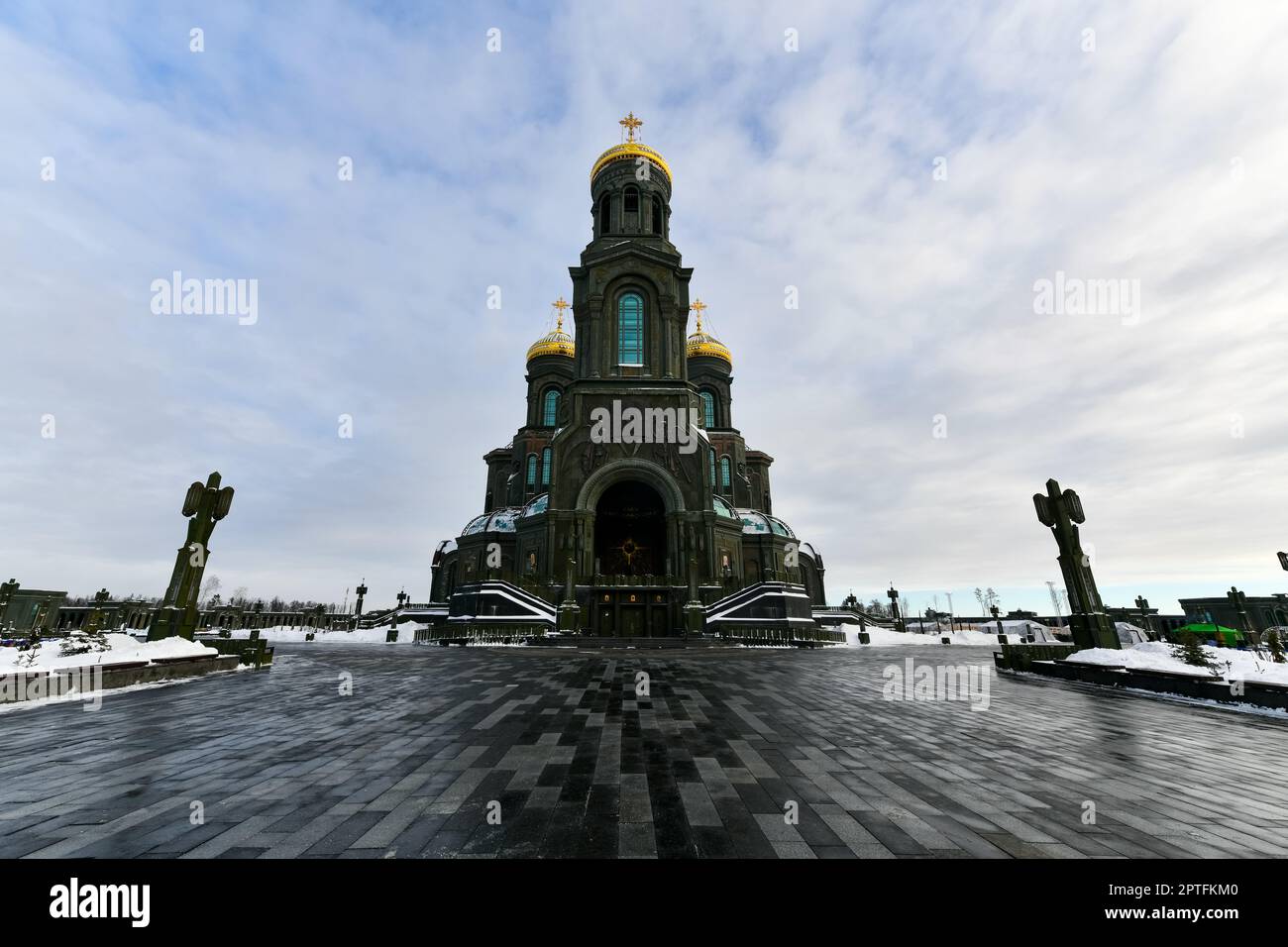 Haupttempel der Streitkräfte der Russischen Föderation. Gelegen auf dem Gebiet des Patriot Park im Stadtviertel Odintsovo Stockfoto Haupttempel der Streitkräfte der Russischen Föderation. Gelegen auf dem Gebiet des Patriot Park im Stadtviertel Odintsovo Stockfoto