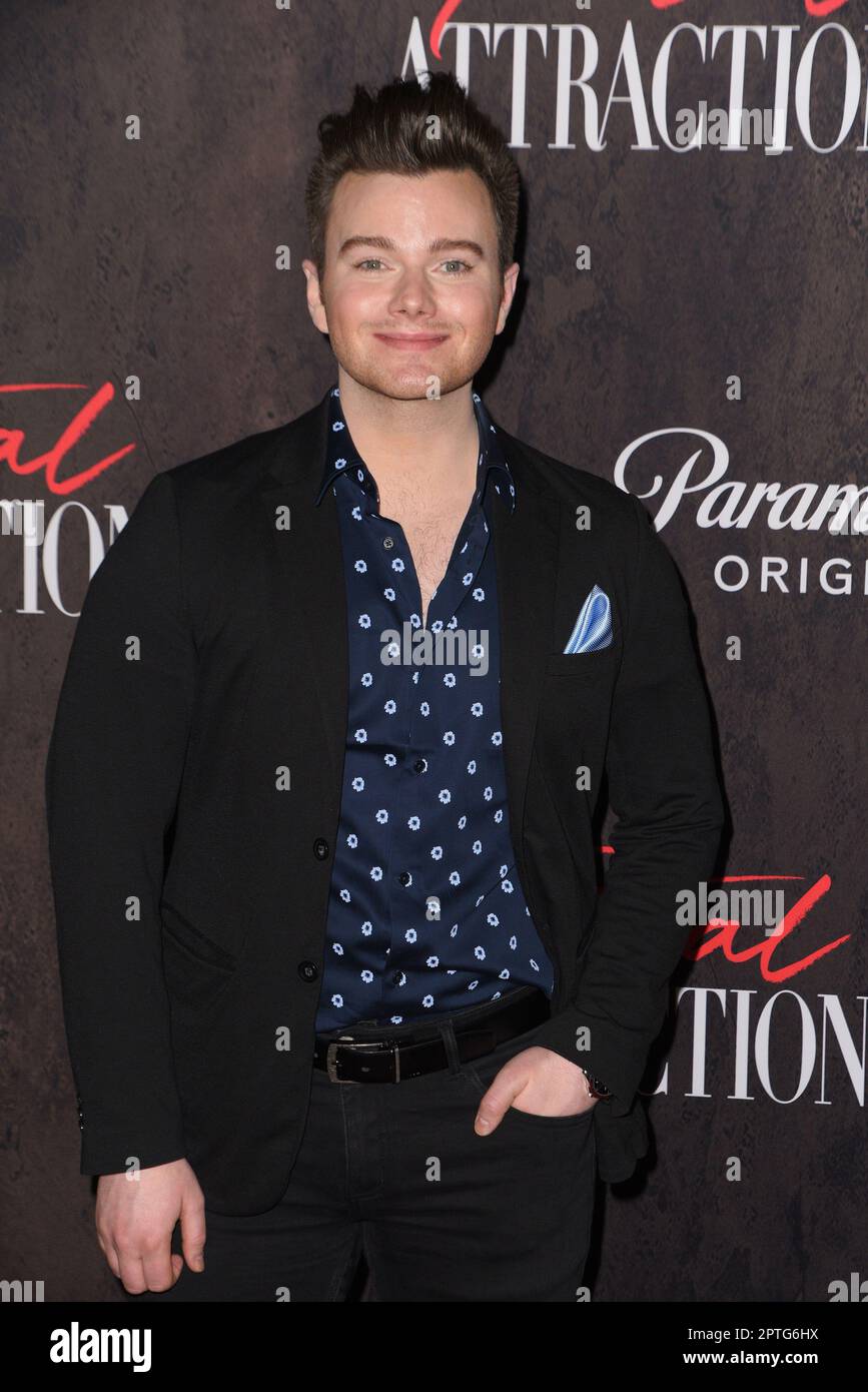 Chris Colfer nimmt an der Premiere für Paramount+s fatale Attraktion Teil. Stockfoto