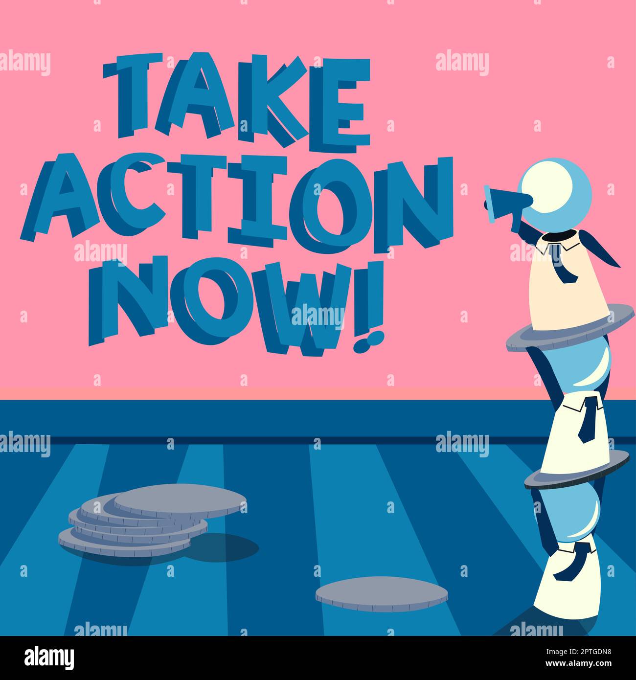 Text, der Inspiration zeigt Take Action Now (Jetzt handeln), Konzept bedeutet Do it now (Jetzt handeln) sofort reagieren muss dringend etwas getan werden Stockfoto