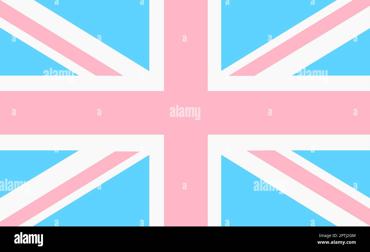 Ein britischer Gewerkschafts-Jack mit transgender Flagge Stockfoto