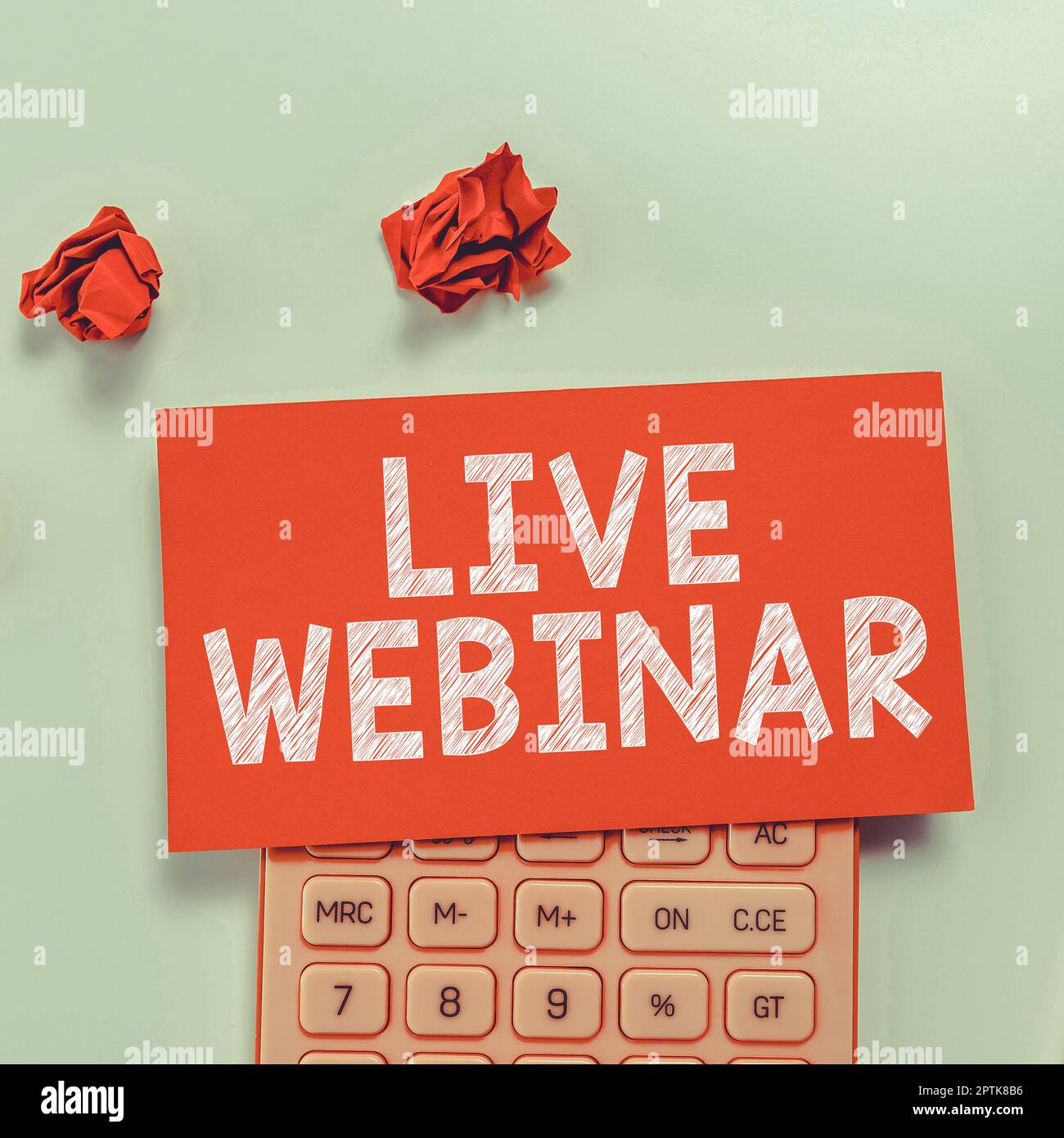 Konzeptunterschrift Live-Webinar, Konzept bedeutet Interaktives Seminar, das in Echtzeit über das Internet übertragen wird Stockfoto