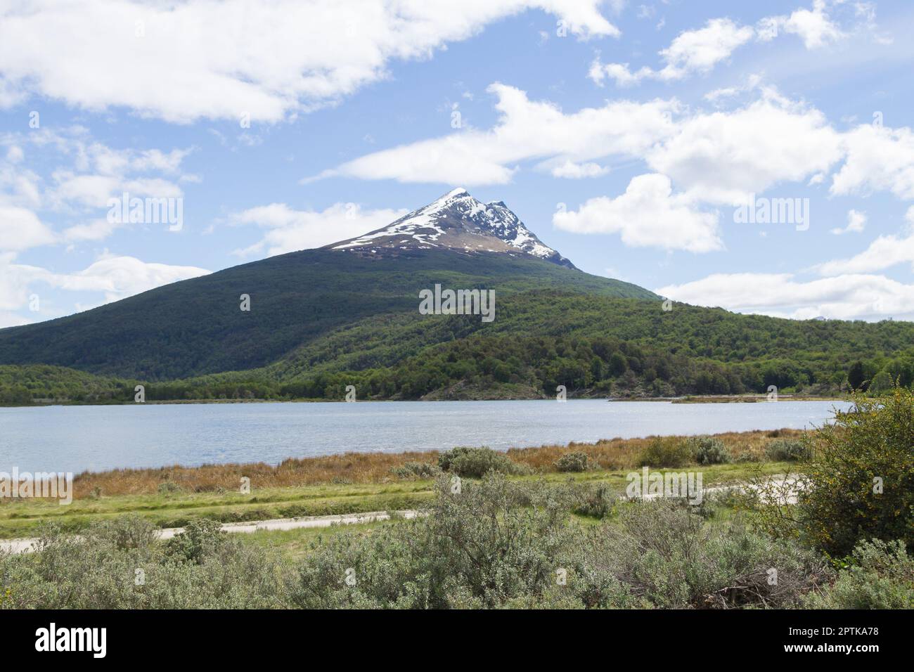 Lapataia bucht Landschaft, Tierra del Fuego National Park, Argentinien. Argentinische Sehenswürdigkeit Stockfoto