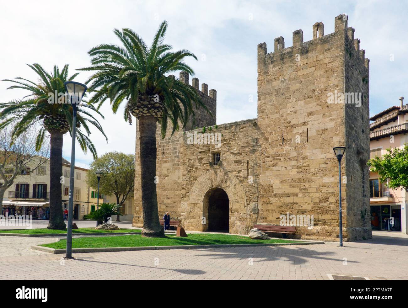 Alcudia, Mallorca, Spanien - 31. März, 2023. März, alte mittelalterliche Stadt Alcudia, Mallorca, Spanien Stockfoto