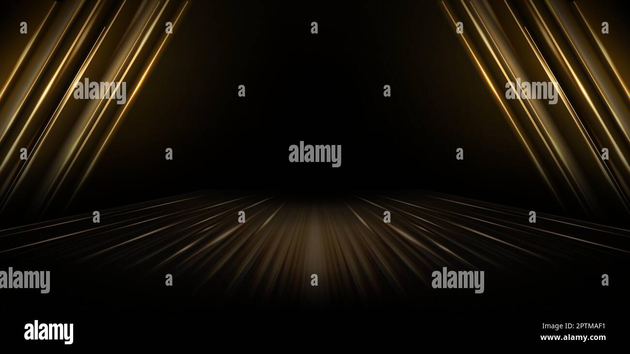 vector Illustration goldene Linien Vorhänge mit Alphakanal für E-Commerce Schilder Einzelhandel, Werbeagentur, Werbekampagnen Marketing, E-Mail-Newsletter, Landing-Page, Headerbahnen Stock Vektor