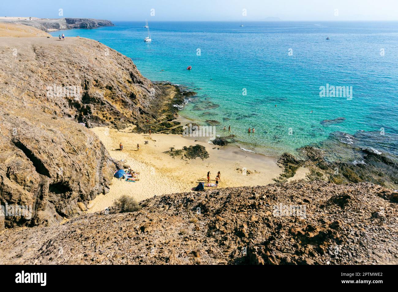 Playa Caleton San Marcial - einer der Strände an der Südküste von Lanzarote. Kanarische Inseln, Spanien. Stockfoto