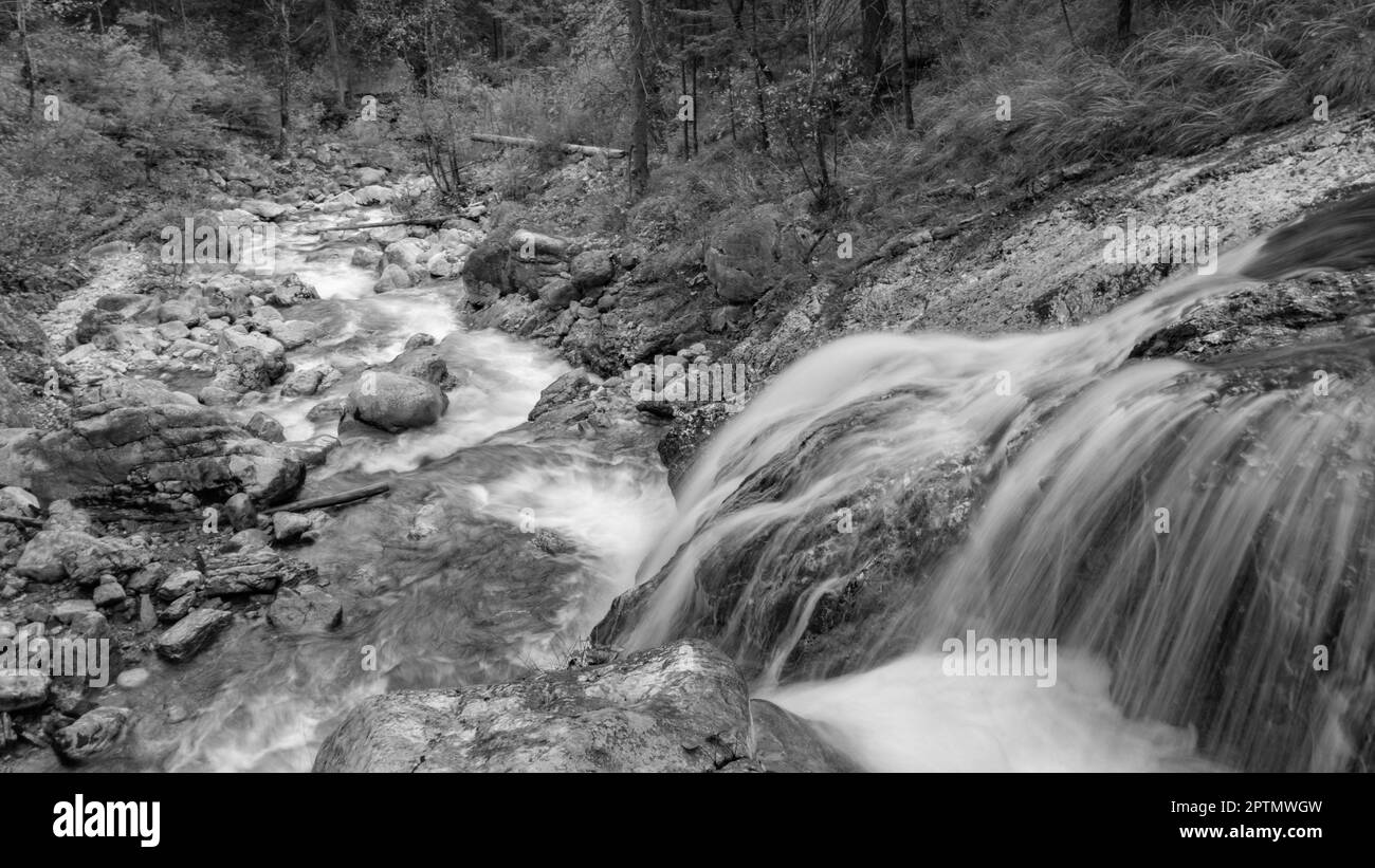 Kuhflucht-Wasserfälle in der Nähe von Garmisch-Partenkirchen in den Bayerischen Alpen Stockfoto