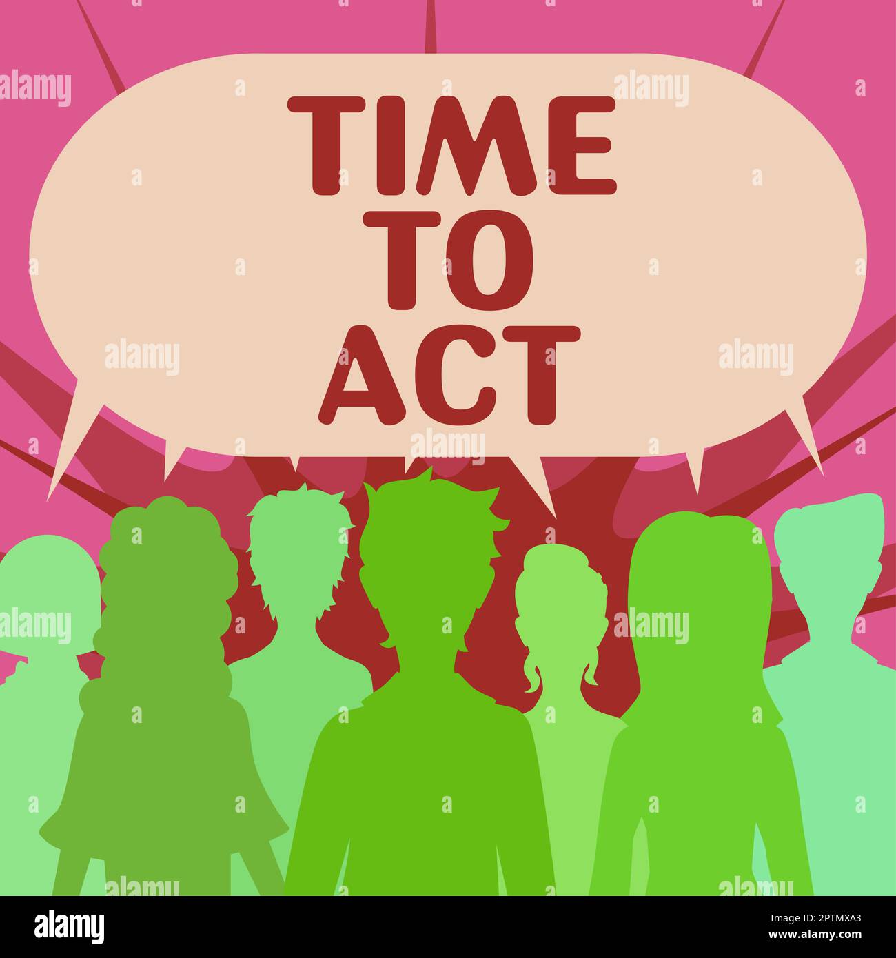 Konzeptionelle Darstellung Zeit zum Handeln, Geschäftsansatz Jetzt handeln sofort reagieren Es muss etwas getan werden Stockfoto