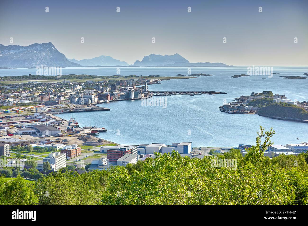 Bodos Hafen, Norwegen. Der Hafen in Bodo, nördlich des Polarkreises Stockfoto