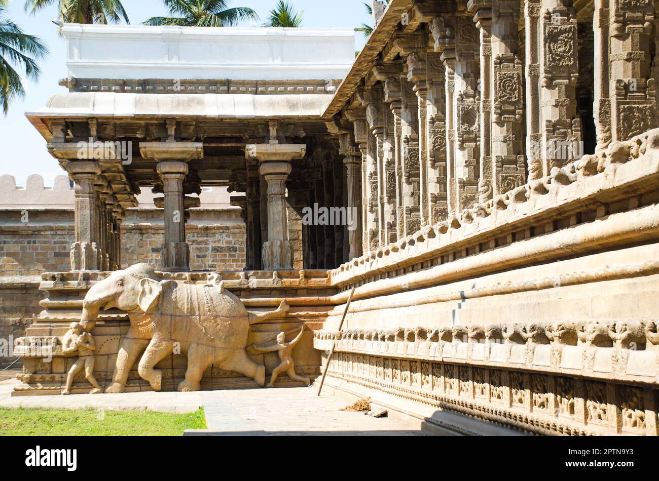 Antiker hinduistischer Tempel in Srirangam Tamil Nadu Stockfoto