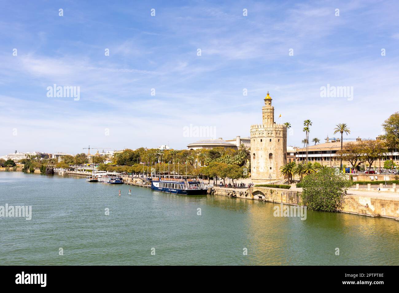 Der Torre del Oro, im Guadalquivir, Sevilla, Spanien Stockfoto