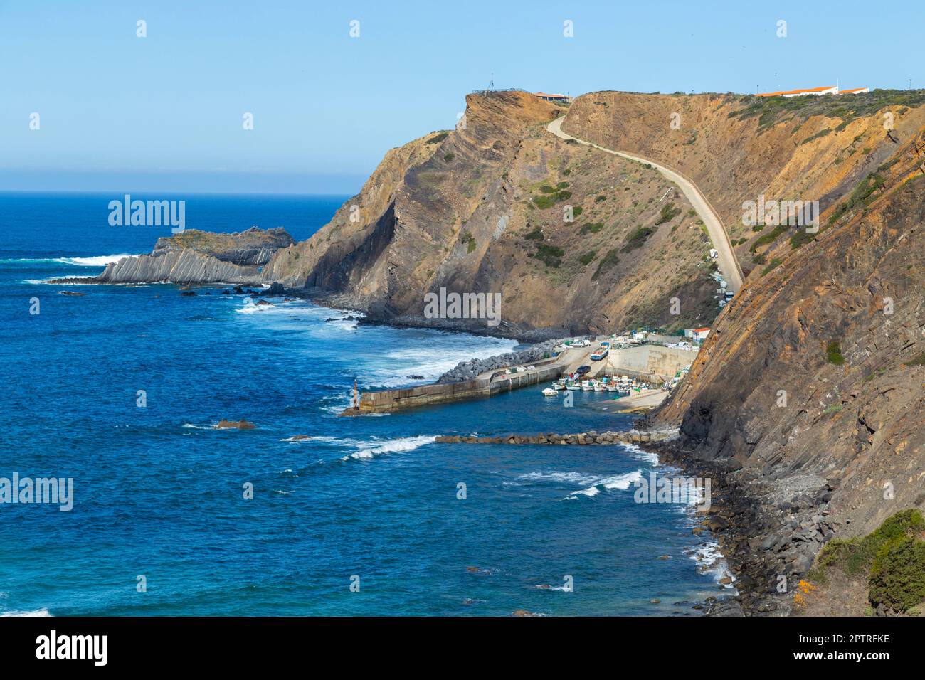 Strand von Arrifana im Südwesten von Alentejo und im Naturpark Costa Vicentina, Portugal Stockfoto