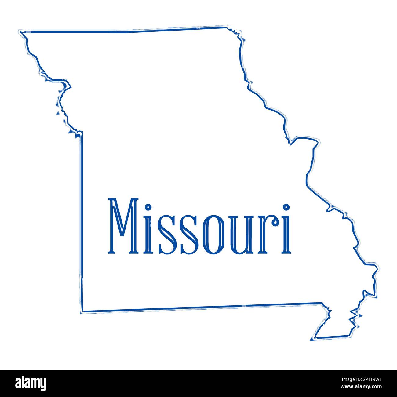 Der Umriß des Staates Missouri Stockfoto