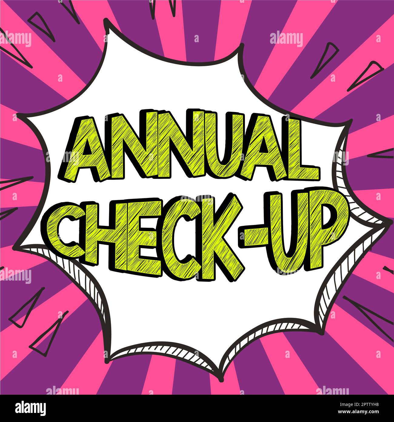 Textschild mit jährlicher Überprüfung, jährlicher Bewertung des Geschäftsansatzes und Prüfung des Gesundheitsstatus der Person Stockfoto