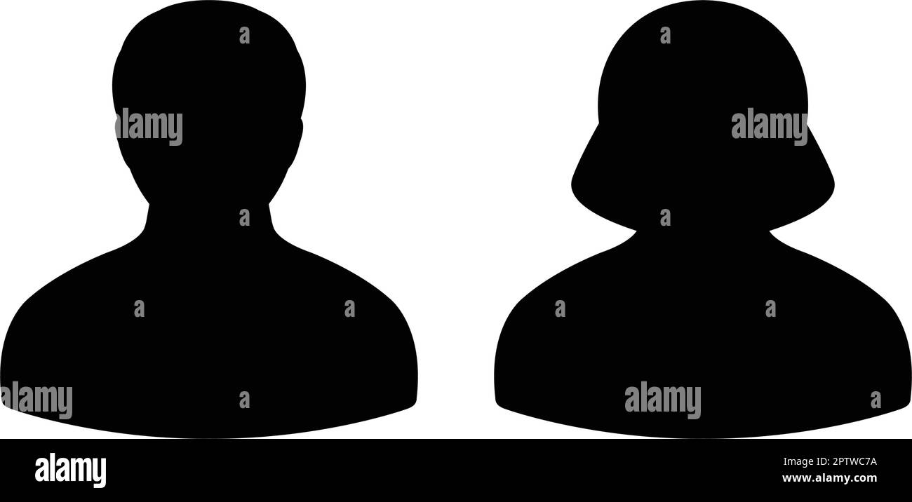 Profil Symbol Vektor männlich und weiblich Benutzer Person Avatar Symbol für Unternehmen in einer flachen Farbe Glyphe Piktogramm Zeichen Illustration Stock Vektor