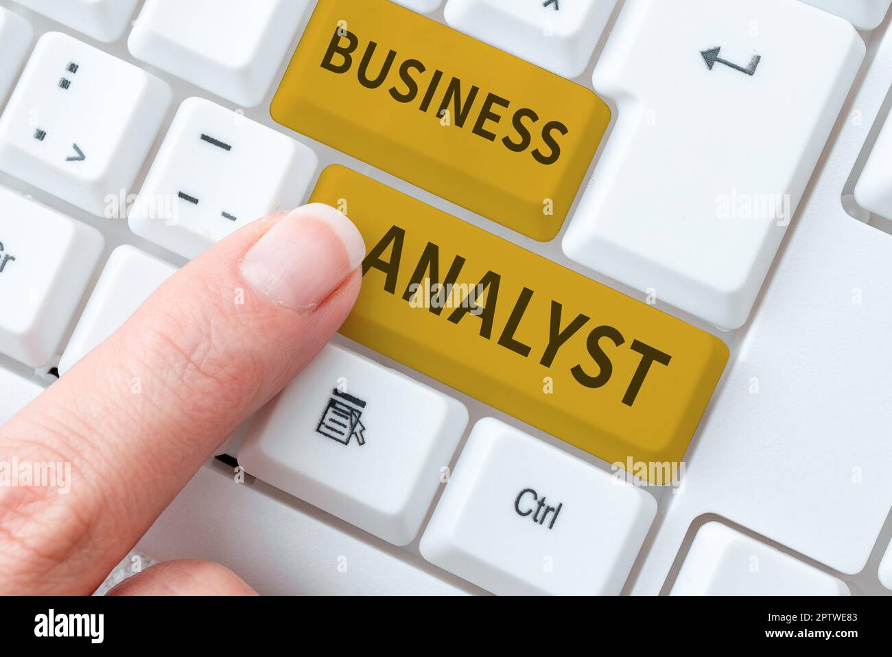 Inspiration zeigt Zeichen Business Analyst, Business Zeigen Sie jemanden, der eine Organisation oder einen Unternehmensbereich analysiert Stockfoto