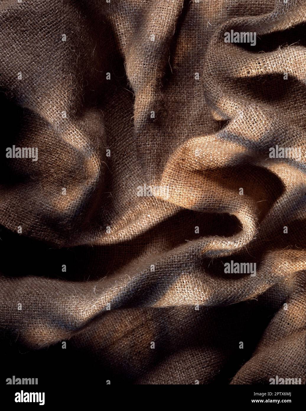 Stillleben. Stoff/gewebtes Material. Sacktuch. Stockfoto