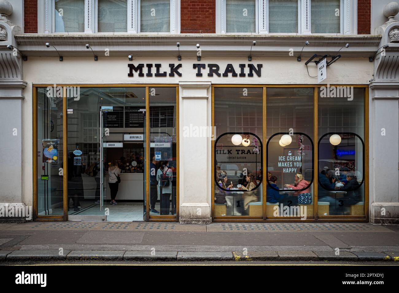 Milk Train London. Milk Train ist eine Eisdiele in Covent Garden, 12 Tavistorck St Covent Garden London. Stockfoto