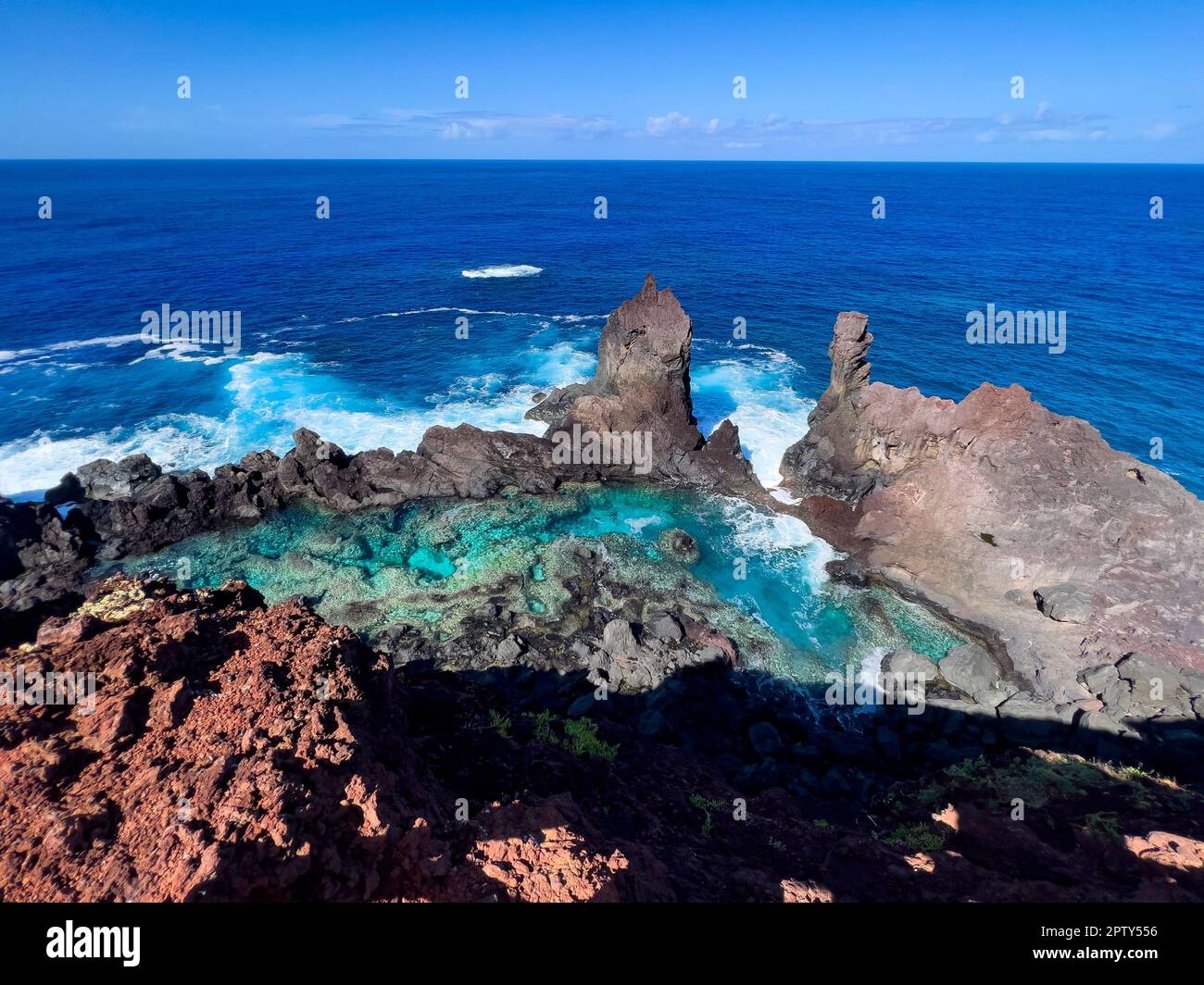 Das atemberaubende St. Pauls Pool auf Pitcairn Island, Heimat der Meuterei auf der Bounty Stockfoto