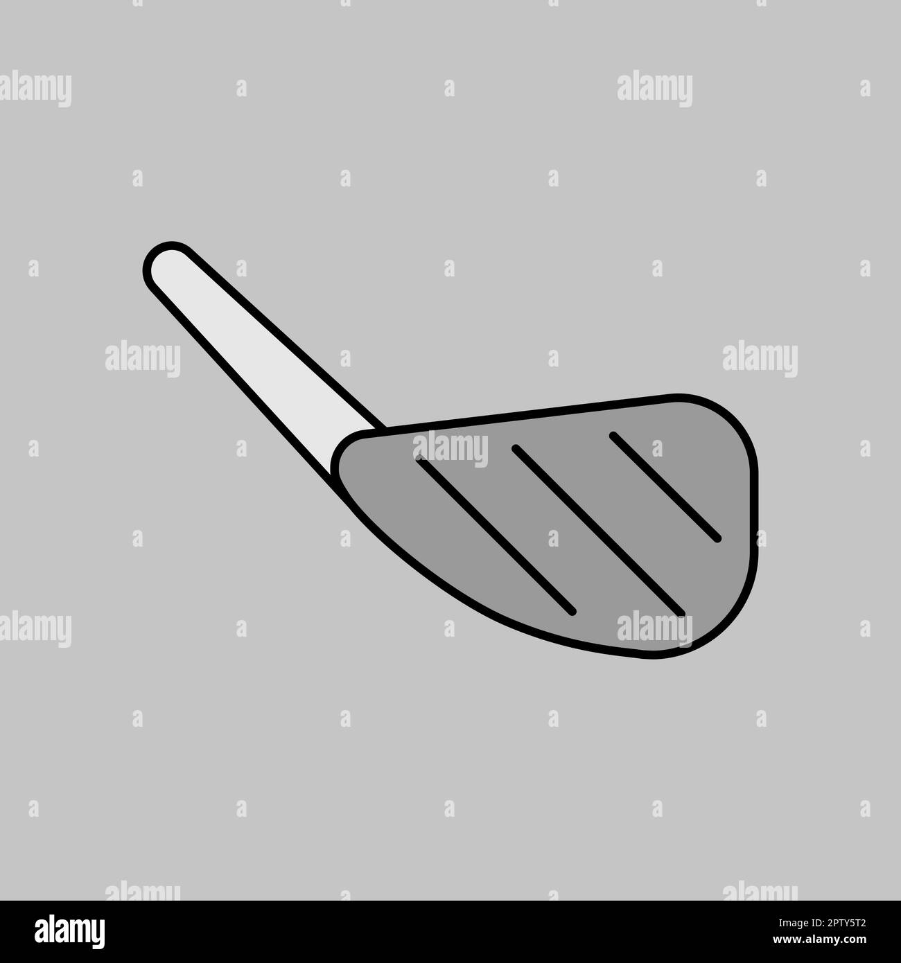Einzelnes Stück Lammkotelett mit Knochenvektor, Graustufen-Symbol ...