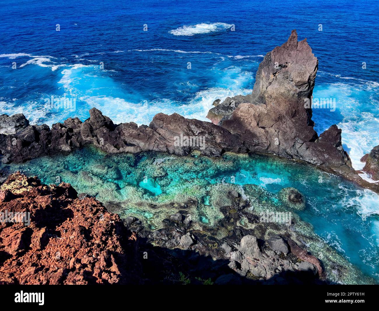 Das atemberaubende St. Pauls Pool auf Pitcairn Island, Heimat der Meuterei auf der Bounty Stockfoto